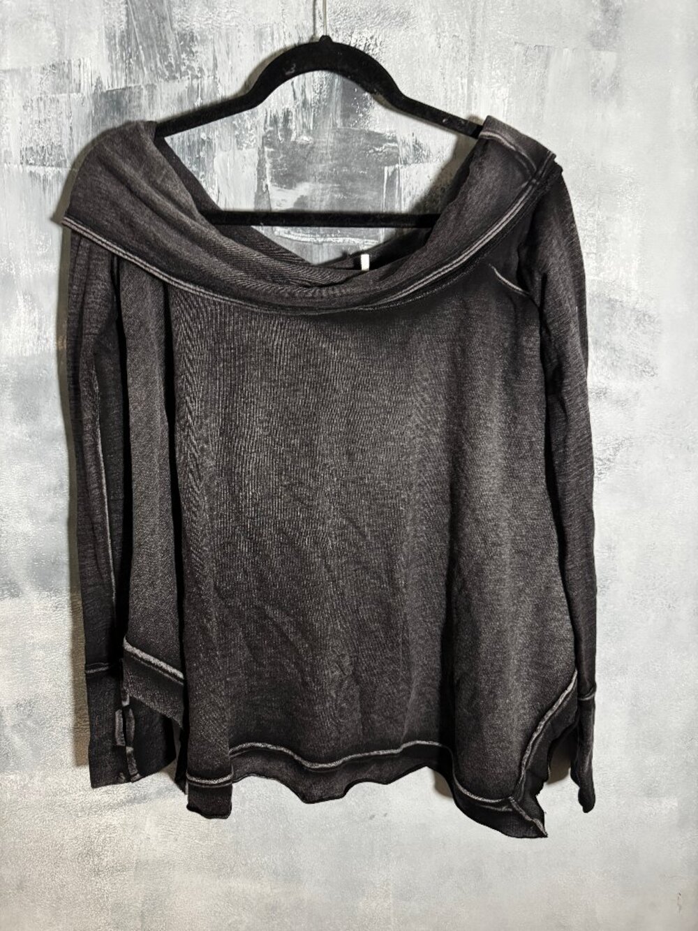 Free People Mineral Wash Off-Shoulder Handkerchief Top - Picture 2 of 5